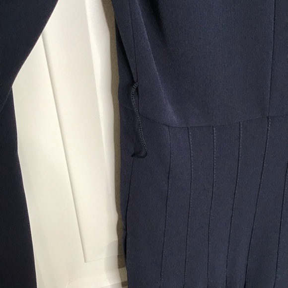 MAXMARA Studio V-Neck Cady Jumpsuit in Navy. - Picture 9 of 12